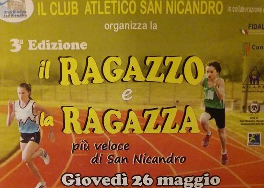 ECCO LA 3^ EDIZIONE DE “IL RAGAZZO E LA RAGAZZA PIU’ VELOCI DI SAN NICANDRO”