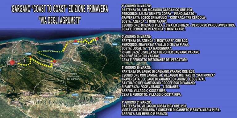 “GARGANO COAST TO COAST” EDIZIONE PRIMAVERA 2018