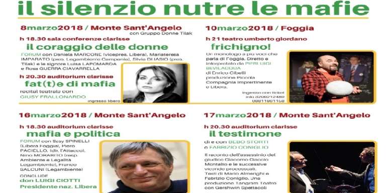 “IL SILENZIO NUTRE LE MAFIE”, TORNA IL TEATRO CIVILE DI “LEGAMBIENTE” E “LIBERA”