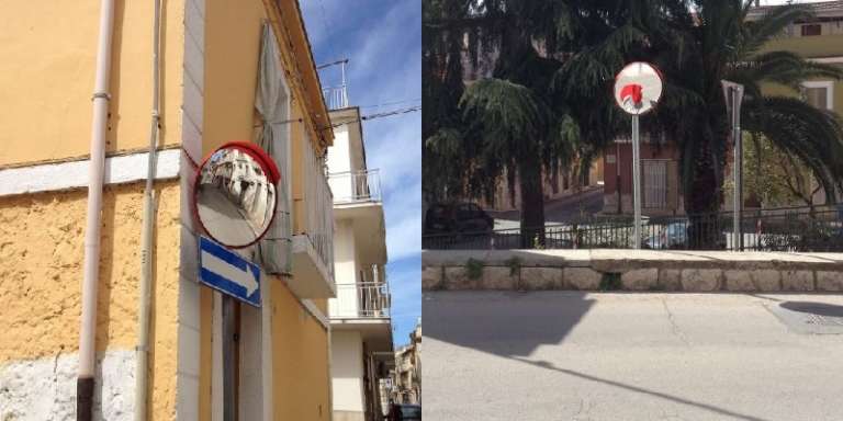 SAN NICANDRO, RIFACIMENTO SEGNALETICA E SPECCHI PARABOLICI. PERO’ IL VANDALISMO…