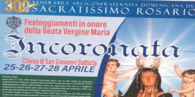 FESTEGGIAMENTI IN ONORE DELLA MADONNA DELL’INCORONATA