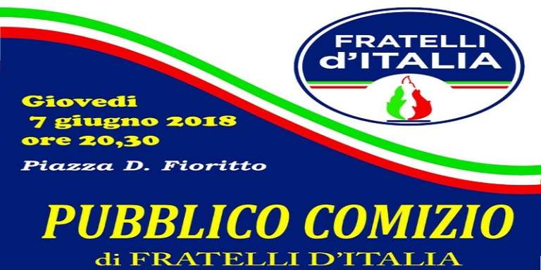FRATELLI D’ITALIA CON CIAVARELLA DOMANI IN PIAZZA D. FIORITTO