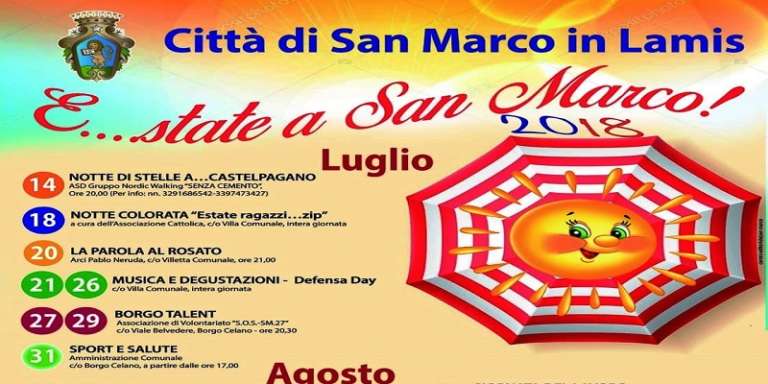 E..STATE A SAN MARCO IN LAMIS 2018
