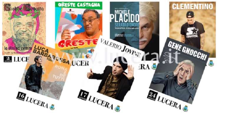 L’ESTATE A LUCERA CON GENE GNOCCHI, MICHELE PLACIDO, CLEMENTINO, COVATTA E LUCA BARBAROSSA