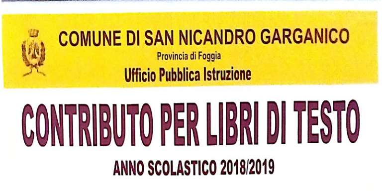 CONTRIBUTI LIBRI DI TESTO ANNO SCOLASTICO 2018-2019