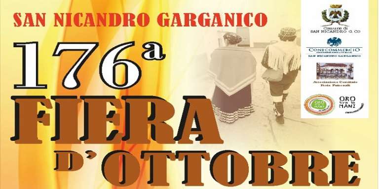 EVENTI CULTURALI DELLA 176° FIERA D’OTTOBRE CITTA’ DI SAN NICANDRO GARGANICO