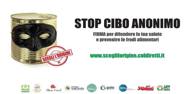 UE: STOP AI CIBI ANONIMI, NASCE IL FRONTE EUROPEO, PETIZIONE PER L’ORIGINE DEL CIBO