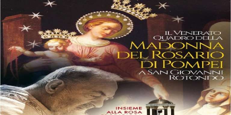 A SAN GIOVANNI ROTONDO IL VENERATO QUADRO DELLA MADONNA DI POMPEI E DELLA ROSA DI PADRE PIO