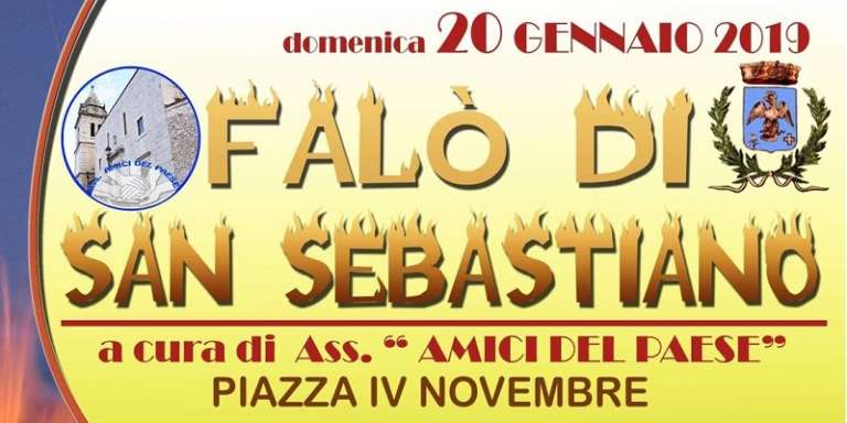 DOMENICA 20 GENNAIO IL FALO’ DI SAN SEBASTIANO DELL’ASSOCIAZIONE “AMICI DEL PAESE”