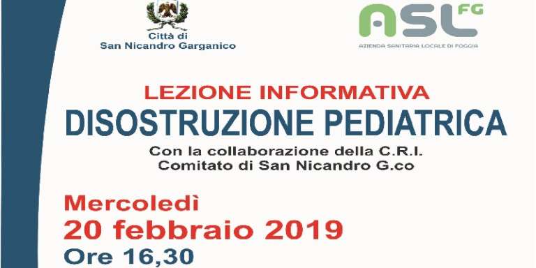 LEZIONE INFORMATIVA DISOSTRUZIONE PEDIATRICA