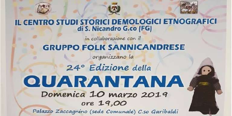 SAN NICANDRO, 24^ EDIZIONE DELLA “QUARANTANA”