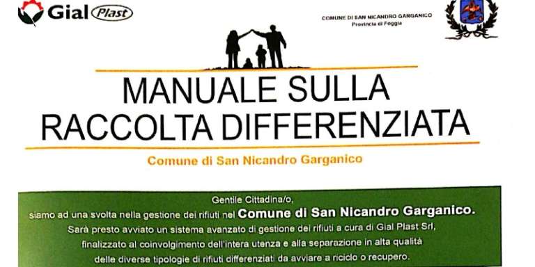 SAN NICANDRO, ANCORA STABILE LA PERCENTUALE DELLA DIFFERENZIATA A OTTOBRE