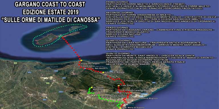 VI° EDIZIONE DEL “GARGANO COAST TO COAST: “SULLE ORME DI MATILDE DI CANOSSA”