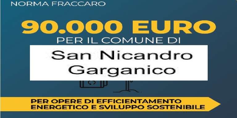 NORMA FRACCARO, 90MILA EURO PER SAN NICANDRO