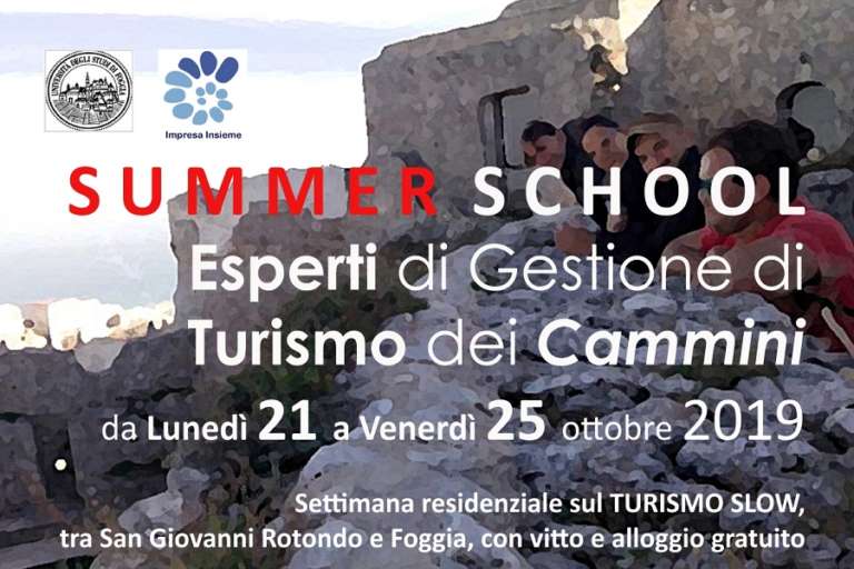 “SUMMER SCHOOL”, SETTIMANA RESIDENZIALE SUL TURISMO SLOW CON VITTO E ALLOGGIO GRATUITO