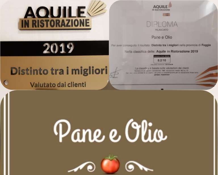 ALLA PIZZERIA-RISTORANTE “PANE E OLIO” DI MATTEO FLORIO PREMIO “AQUILE IN RISTORAZIONE”