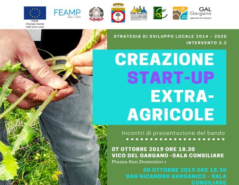 FINANZIAMENTI PER LA CREAZIONE DI START-UP EXTRA-AGRICOLE