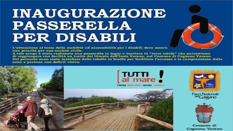 PASSERELLA PER DISABILI ALL’ISOLA VARANO FINANZIATA DAL PARCO DEL GARGANO