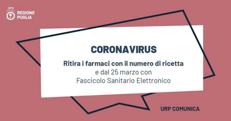 RITIRO FARMACI: BASTA IL NUMERO DELLA RICETTA