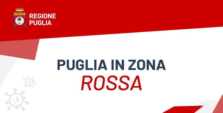 DA DOMANI, LUNEDI’ 15 MARZO, LA PUGLIA IN ZONA ROSSA: ECCO COME COMPORTARSI