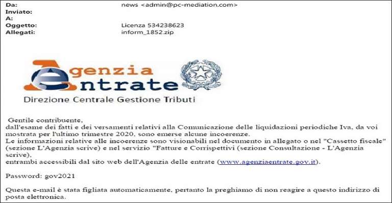 AGENZIA DELLE ENTRATE AVVERTE: “ATTENZIONE ALLE MAIL FALSE”