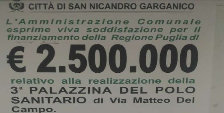 SAN NICANDRO, TERZA PALAZZINA POLO SANITARIO DI VIA DEL CAMPO