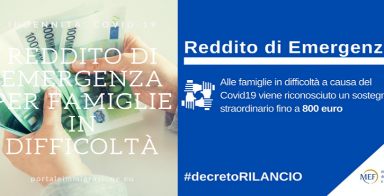 REDDITO DI EMERGENZA, PROROGATA LA PRESENTAZIONE DELLE DOMANDE