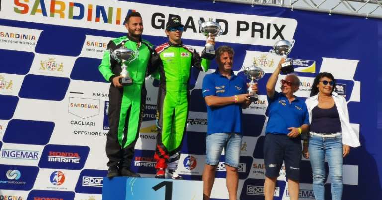 MATTEO BERARDI SUL PODIO DOPO LA TAPPA FIM SARDINIA GRAND PRIX