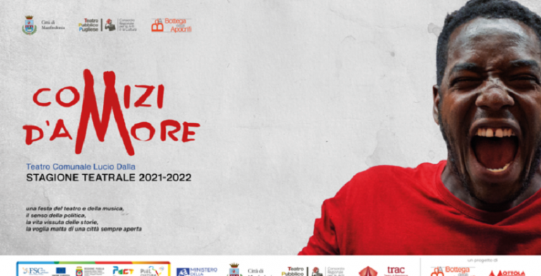 A MANFREDONIA INIZIA LA STAGIONE TEATRALE 2021-22 “COMIZI D’AMORE”