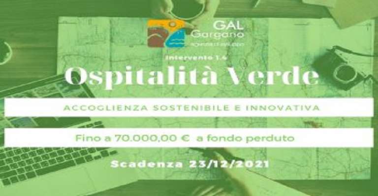 RIAPERTO IL BANDO PER L’INTERVENTO “OSPITALIA’ VERDE – ACCOGLIENZA SOSTENIBILE E INNOVATIVA”