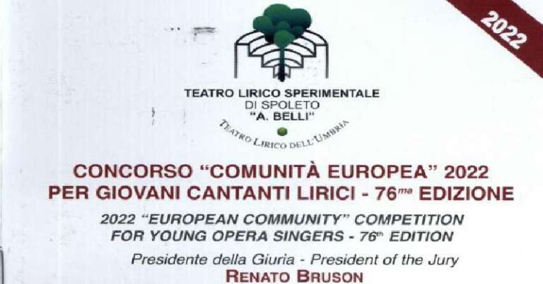 76° CONCORSO “COMUNITA’ EUROPEA” PER GIOVANI CANTANTI LIRICI 2022