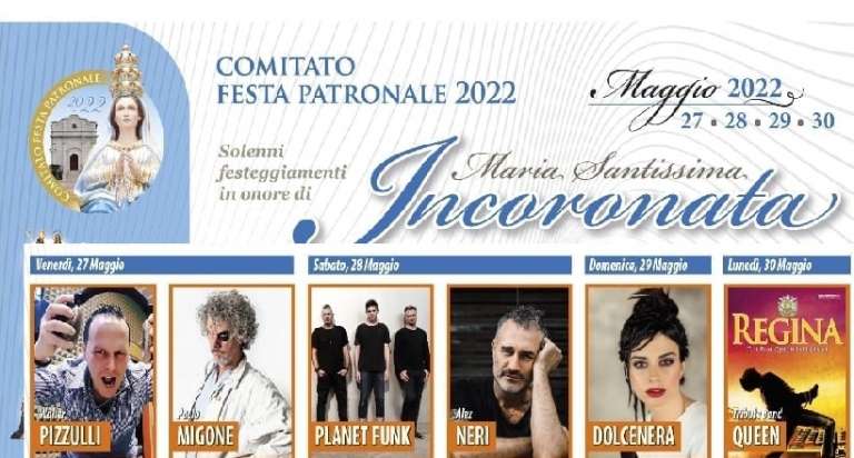 FESTEGGIAMENTI SOLENNI IN ONORE DI MARIA SS INCORONATA PATRONA DI APRICENA