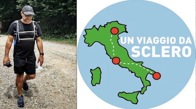 MICHELE, AFFETTO DA SCLEROSI MULTIPLA ATTRAVERSA L’ITALIA PER LA RICERCA. ARRIVO A CELLE SAN VITO