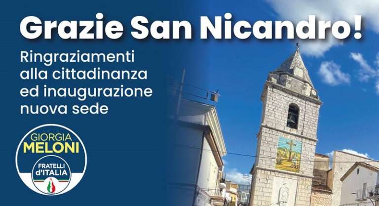 SAN NICANDRO, INAUGURAZIONE SEDE FRATELLI D’ITALIA