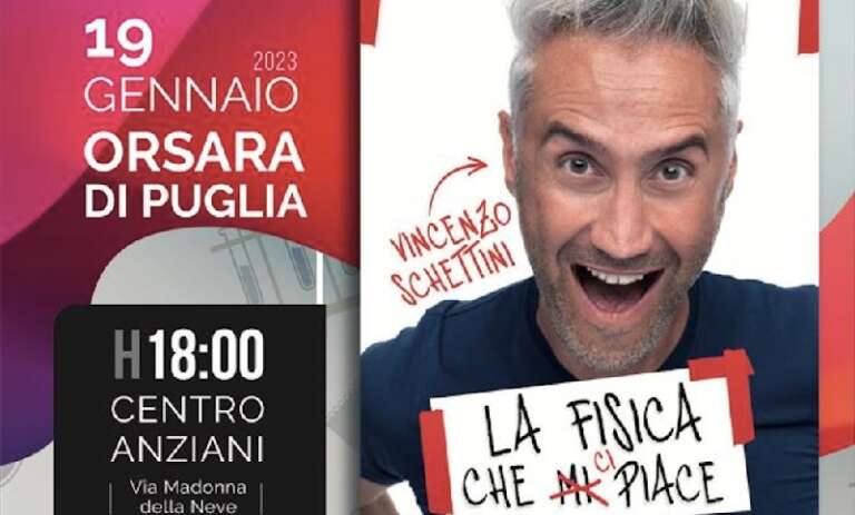 A ORSARA C’E’ VINCENZO SCHETTINI, PROF – DIVULGATORE CHE INSEGNA AD AMARE LA FISICA