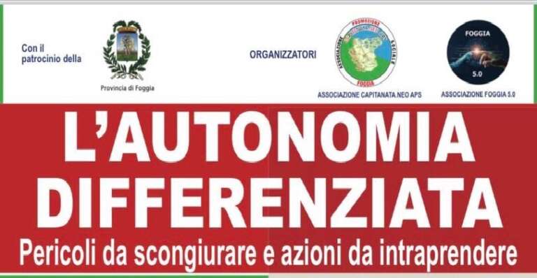 INCONTRO SULLA “AUTONOMIA DIFFERENZIATA”