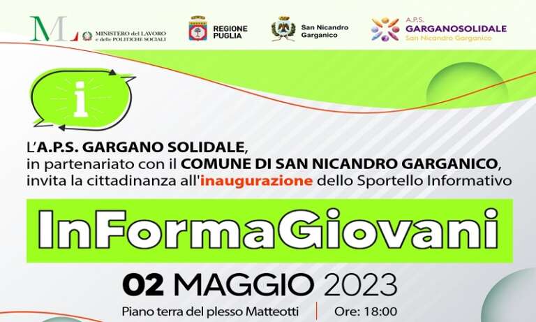 INAUGURAZIONE DEL NUOVO SPORTELLO INFORMAGIOVANI NEL COMUNE DI SAN NICANDRO 