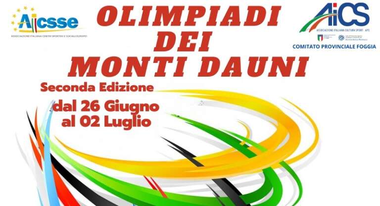 LE OLIMPIADI DEI MONTI DAUNI CHE UNISCONO 5 COMUNI CON 12 DISCIPLINE