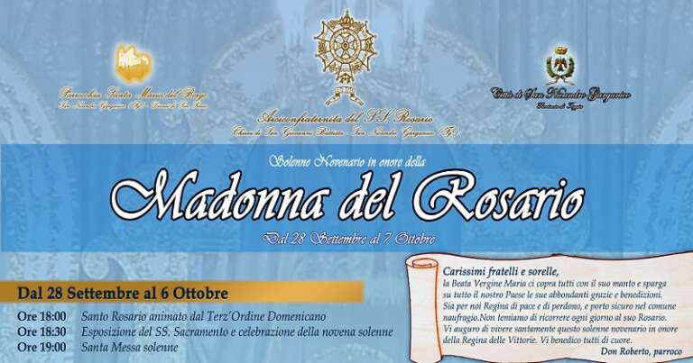 SAN NICANDRO, LE CELEBRAZIONI IN ONORE DELLA MADONNA DEL ROSARIO