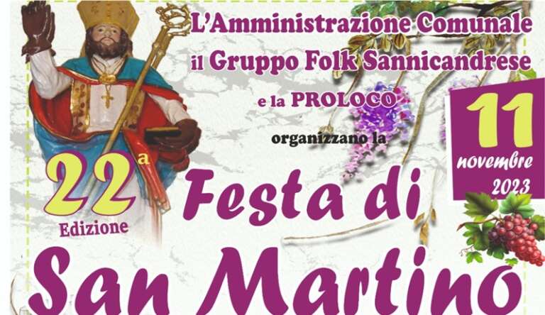 SAN NICANDRO, 22^ EDIZIONE DELLA FESTA DI SAN MARTINO