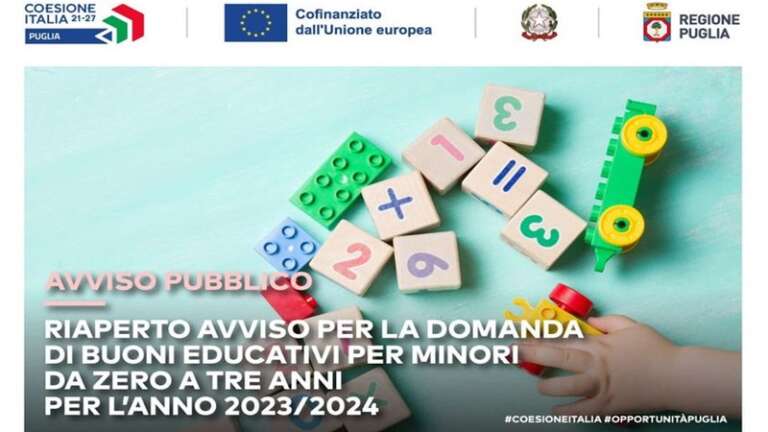 RIAPERTO L’AVVISO ALLE FAMIGLIE PER I BUONI EDUCATIVI PER MINORI DA ZERO A TRE ANNI