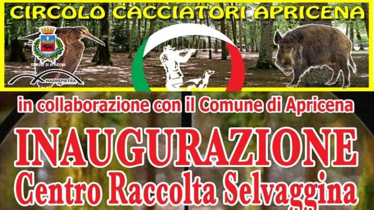 APRICENA, NUOVO CENTRO DI RACCOLTA DELLA SELVAGGINA