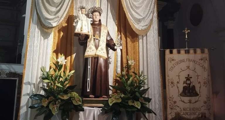 SAN NICANDRO, OGGI FESTA DI SANT’ANTONIO ALLA PARROCCHIA DI S. MARIA DELLE GRAZIE