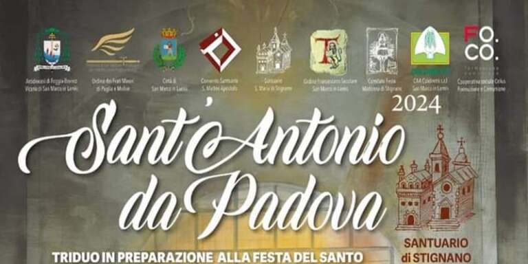 SANTUARIO DI STIGNANO, FESTEGGIAMENTI IN ONORE DI SANT’ANTONIO DI PADOVA