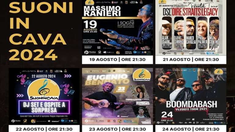 ECCO GLI ARTISTI DELL’EVENTO “SUONI IN CAVA” DI APRICENA