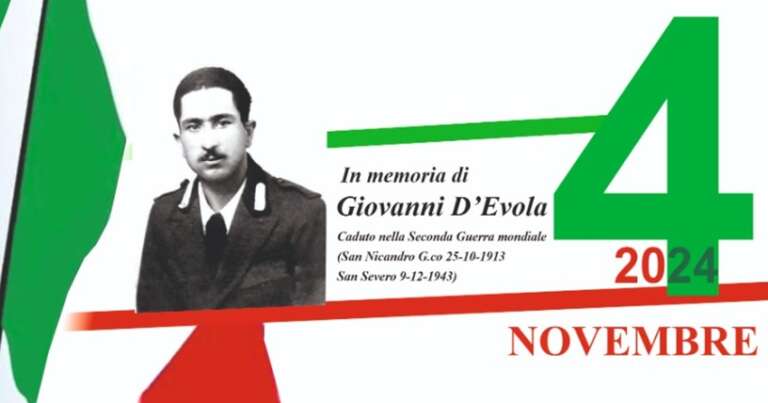 SAN NICANDRO GARGANICO: 4 NOVEMBRE, GIORNATA DELL’UNITA’ NAZIONALE E DELLE FORZE ARMATE