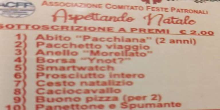 SAN NICANDRO GARGANICO, LOTTERIA ASPETTANDO NATALE 2024: 1° PREMIO PACCHIANA PER BAMBINA
