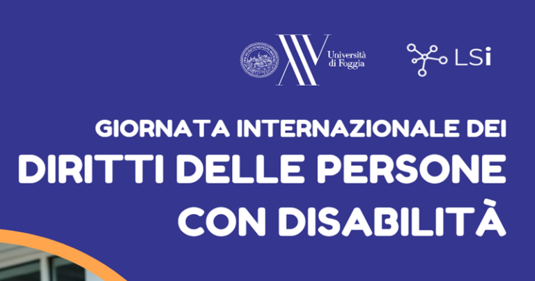 L’UNIFG IN CAMPO PER LA GIORNATA INTERNAZIONALE DEI DIRITTI DELLE PERSONE CON DISABILITA’