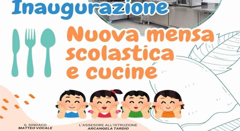 SAN NICANDRO, INAUGURAZIONE NUOVO CENTRO COTTURA MENSA SCOLASTICA DI P.ZZA IV NOVEMBRE
