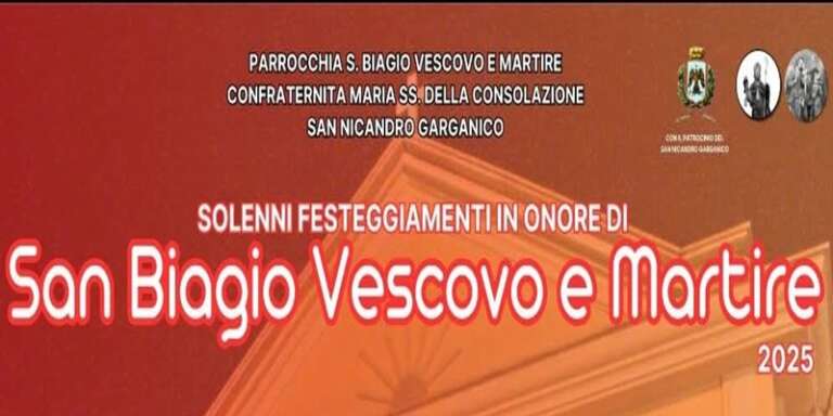 SAN NICANDRO GARGANICO, FESTEGGIAMENTI PER SAN BIAGIO VESCOVO E MARTIRE